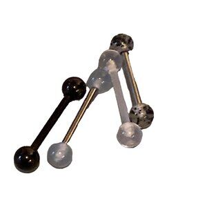 14g Surgical Steel Tongue Rings Body Piercing Jewelry Unisex 4pcs Multicolor 4 P